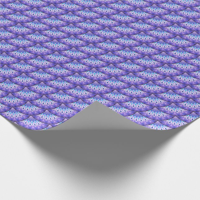Papel De Regalo Pequeñas fans púrpuras y violetas (Esquina)