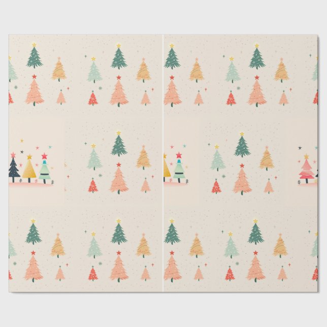 Papel De Regalo Pequeño árbol de Navidad (Costura)