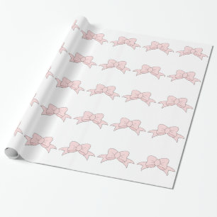 Papel De Regalo Pequeño arco rosado delicado