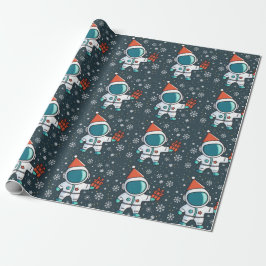 Papel De Regalo Pequeño astronauta con Gorra de Navidades