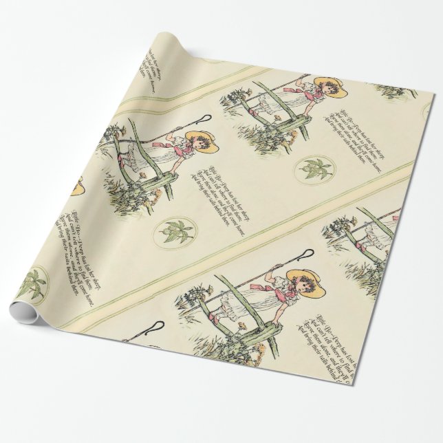 Papel De Regalo Pequeño Bo-Peep: La enfermera Kate Greenaway clási (Desenrollado)