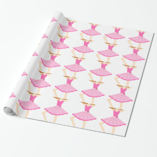 Papel De Regalo Pequeño chica lindo de la bailarina en tutú rosado