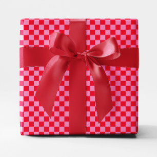 Papel De Regalo Pequeño Cuadrado Rojo y Rosa