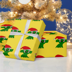 Papel de regalo Pequeño Dragón de Navidad