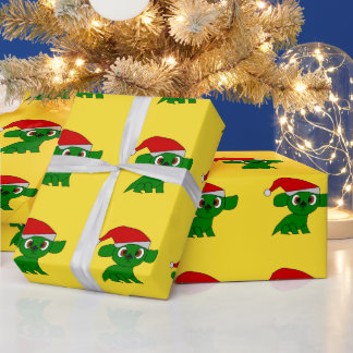 Papel de regalo Pequeño Dragón de Navidad