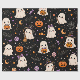 Papel De Regalo Pequeño Fantasma Halloween | Cute Kawaii Fantasmas