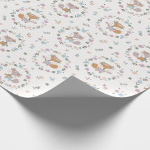 Pequeño Fox de Caída con flores en colores suaves