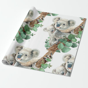 Papel De Regalo Pequeño Koala lindo oso arte animal australiano Ce