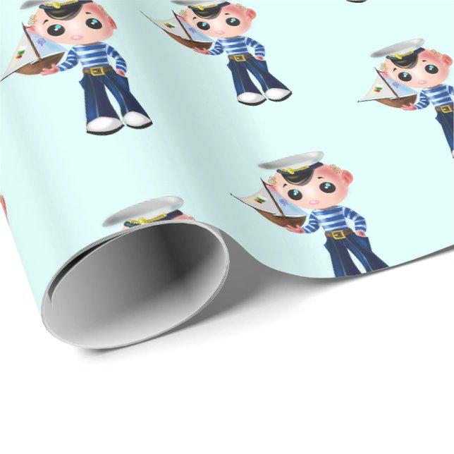 Papel de Regalo Pequeño Marinero (Esquina del rollo)