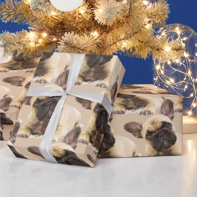 Papel De Regalo Pequeño modelo animal de Mascota de Bulldog francé (Vacaciones)
