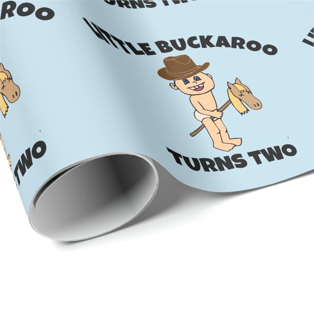 PAPEL DE REGALO PEQUEÑO NIÑO PERSONALIZADO COWBOY (Esquina del rollo)