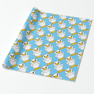 Papel De Regalo Pequeño pato blanco en pie de trueno