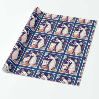 PAPEL DE REGALO PEQUEÑO PESCADO, MODA DE BELLEZA ART DECO