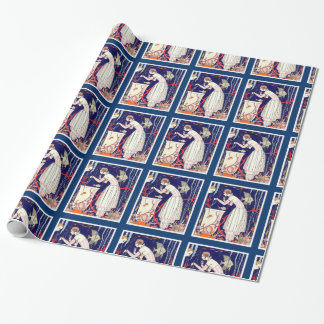 PAPEL DE REGALO PEQUEÑO PESCADO, MODA DE BELLEZA ART DECO