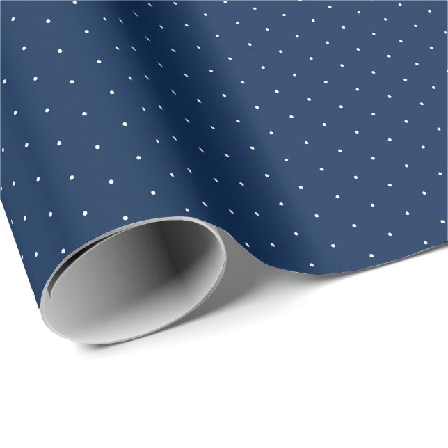 Papel De Regalo Pequeño polka blanco azul marino lindo moda elegan (Esquina del rollo)