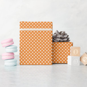 Papel De Regalo Pequeño punto de polka blanca Naranja de Halloween