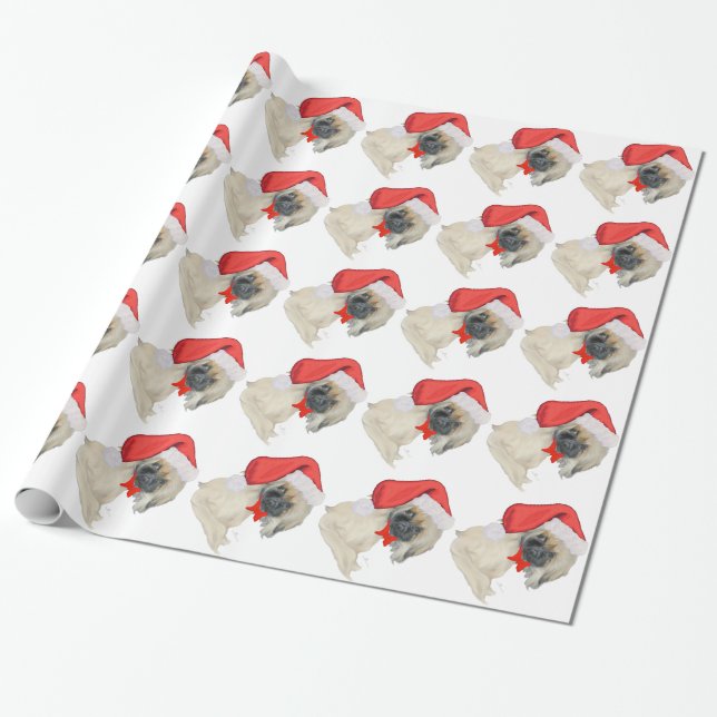 Papel De Regalo Pequeño Santa Pekinés (Desenrollado)