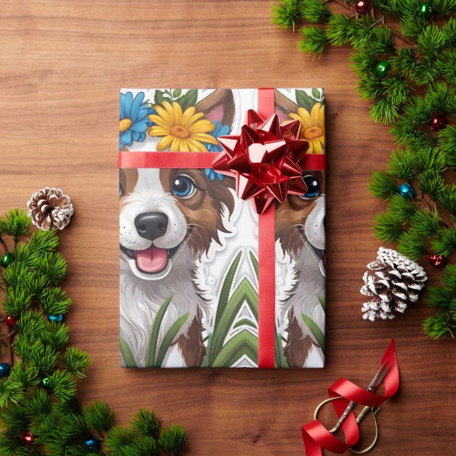 Papel De Regalo Pequeño y lindo dibujo a lápiz de perro (Regalo de vacaciones)