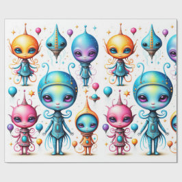 Papel De Regalo Pequeños Alienígenas