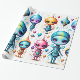 Papel De Regalo Pequeños Alienígenas