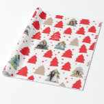 Papel De Regalo Pequeños árboles de navidad Personalizado foto de<br><div class="desc">Muchos pequeños árboles de Navidad se sienten festivos y muestran sus fotografías con un feliz mensaje de regalo haciendo de este papel de envolver navideño uno de los tipos y algo que a tus amigos y familia les encantará recibir. Fotografía � Shanna Russell Photography,  San Antonio TX</div>