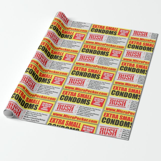 PAPEL DE REGALO PEQUEÑOS CONDONES EXTRA (Desenrollado)