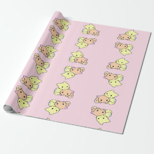 Papel De Regalo Pequeños gatitos en rosa