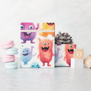 Papel De Regalo Pequeños monstruos 4 -