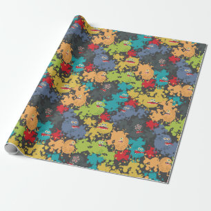 Papel De Regalo Pequeños monstruos graciosos