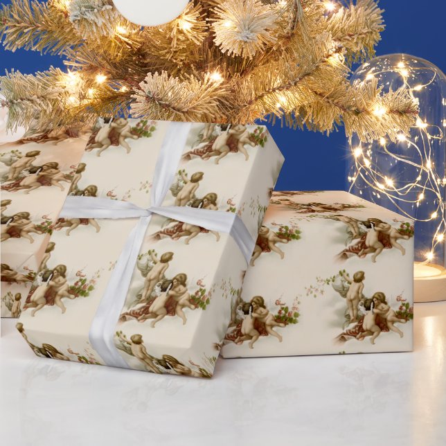 Papel De Regalo Pequeños Navidades victorianos lindos, ángeles de  (Vacaciones)