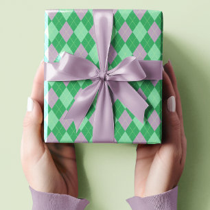 Papel De Regalo Pequeños niños de patrón de arglos malva y verde