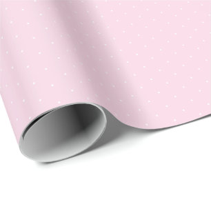 Papel De Regalo Pequeños puntos de polka blanco rosado y suave mo
