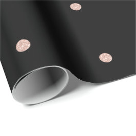 Papel De Regalo Pequeños puntos de polka negro rosado Boda de novi