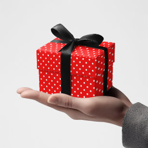 Papel De Regalo Pequeños puntos de polka rojo y blanco