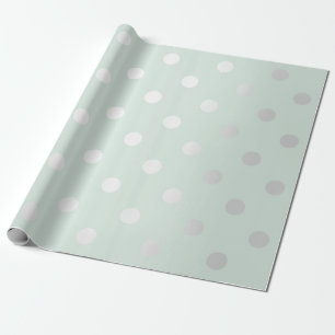 Papel De Regalo Pequeños puntos de Polka Tiffany Aqua Mint Plata G
