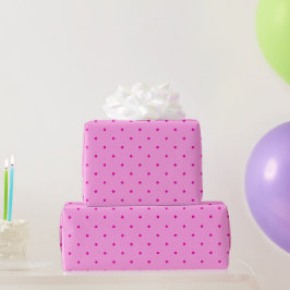 Papel De Regalo Pequeños puntos rosados de polka en regalo rosa má