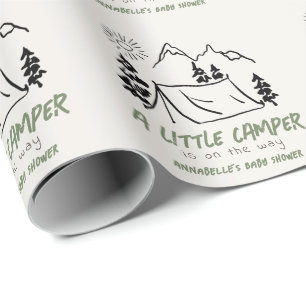 Papel De Regalo Pequña Carpa de Camping Dibujada a Mano para Niño