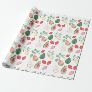 Papel De Regalo Peras, fresa, papaya, limón, fruta mezclada, estil