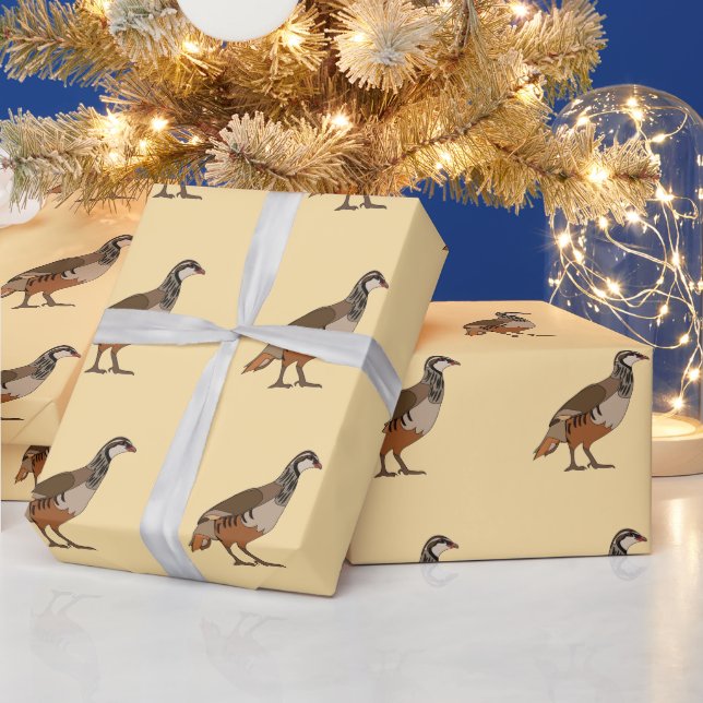 Papel De Regalo Perdiz Chukar Ave (Vacaciones)
