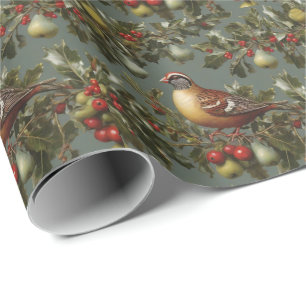 Papel De Regalo Perdiz en un árbol de pera