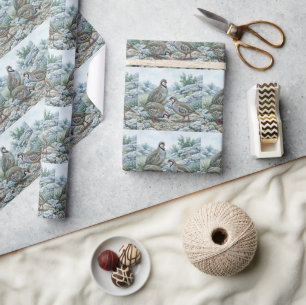 Papel De Regalo Perdiz Griega ,Alectoris Graeca Aves de Caza