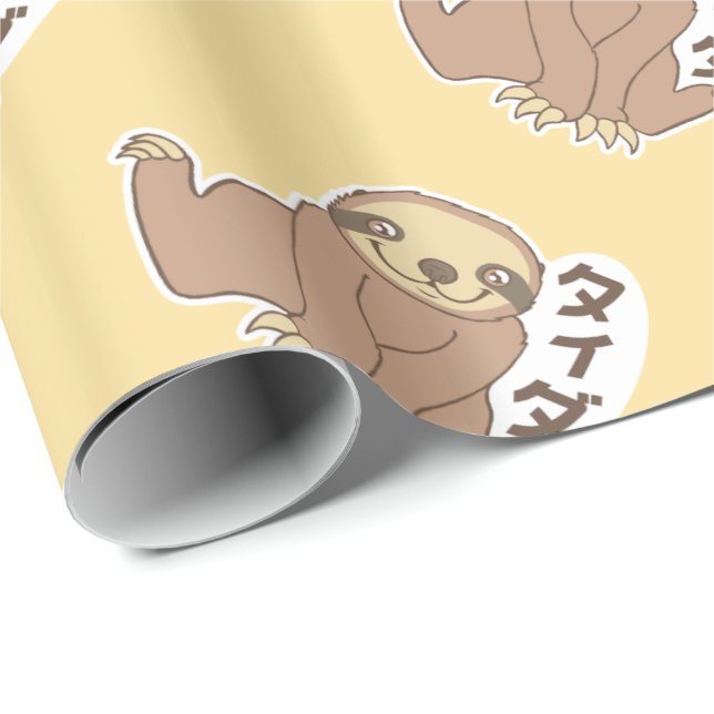 Papel De Regalo Pereza de Kawaii (Esquina del rollo)