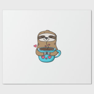 Papel De Regalo Perezoso Chibi Amante del Café � Perezoso Kawaii A