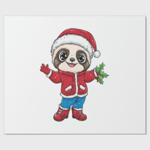 Papel De Regalo Perezoso de Dibujos Animados con Vestimenta de Nav