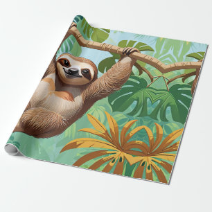 Papel De Regalo Perezoso en un árbol 