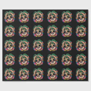 Papel De Regalo Perezoso Tropical Kawaii – Vibraciones Veraniegas 