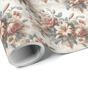 Papel De Regalo Perfección floral anticuada ligera