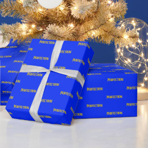 Papel De Regalo Perfección Personalizada Elegante Azul Amarillo Do