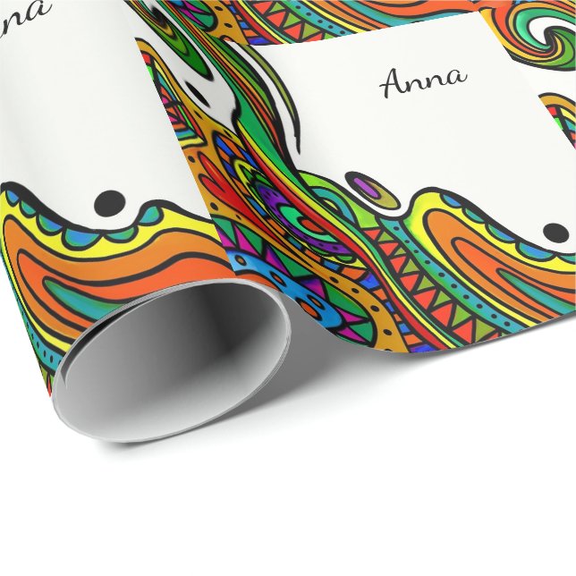 Papel De Regalo Perfecto, arco iris Guay (Esquina del rollo)