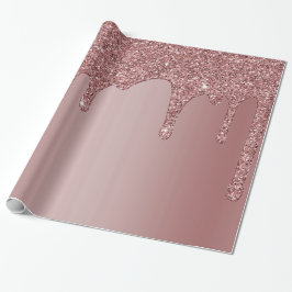 Papel De Regalo Perforaciones de Purpurina de Rosa de Moda de lujo